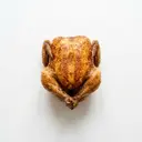 Poulet, ganz, mit Haut, gebraten (ohne Zusatz von Fett und Salz)