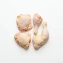 Poulet, Schenkel, mit Haut, roh