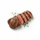 Rind, Filet, "medium" gebraten (ohne Zustatz von Fett und Salz)