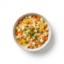 Gemüsereis mit Wurzelgemüse und Käse