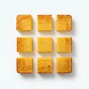 Polenta (Maisgrieß mit Wasser, Fett und Salz) gekocht, gebacken