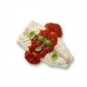 Rotbarschfilet gedünstet, mit Tomatensauce (aus Tomatenmark)