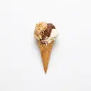 Speiseeis (Nuss, Schokolade, Vanille) gemischt, in Waffeltüte