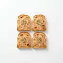 Toastschnitten mit Schinkencreme, gebacken