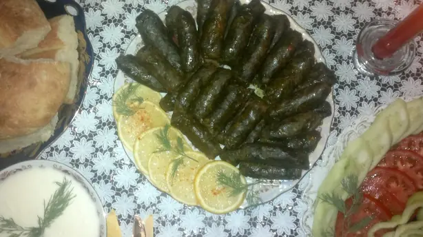 Foto von Assyrische Dolma (Gefüllte Weinblätter und Gemüse) – fertig angerichtet