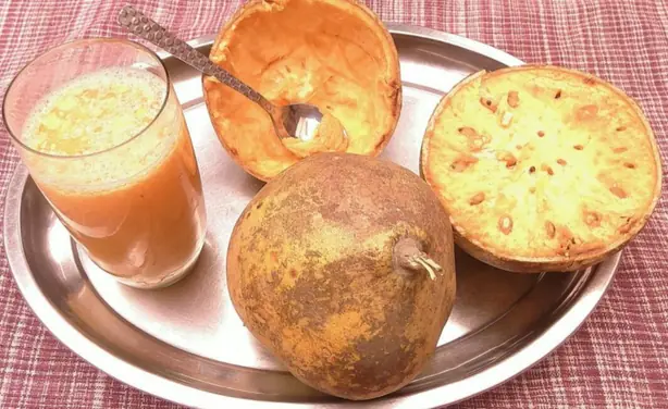 Foto von Bela Pana (Indisches Bel-Frucht-Getränk) – fertig angerichtet