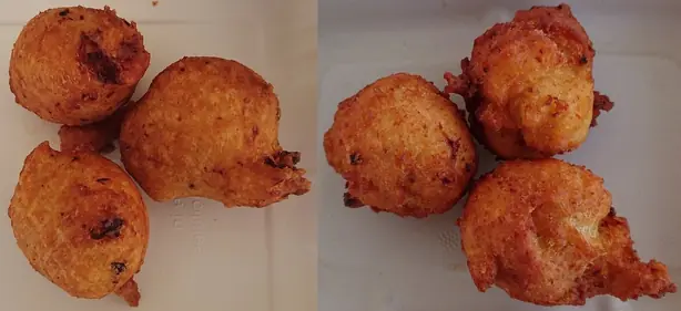 Foto von Clam Cakes (Frittierte Muschel-Bällchen aus Rhode Island) – fertig angerichtet