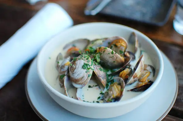 Foto von Klassische Muschelsuppe – fertig angerichtet