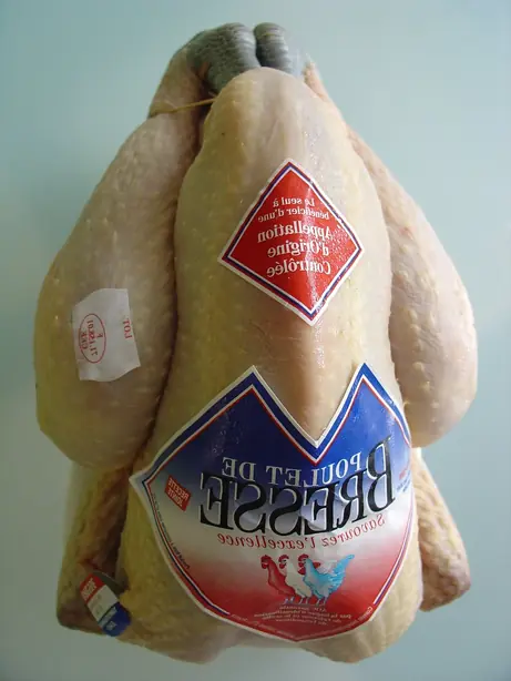 Foto von Klassisches Bresse-Huhn in Sahnesauce (Poulet de Bresse à la Crème) – fertig angerichtet