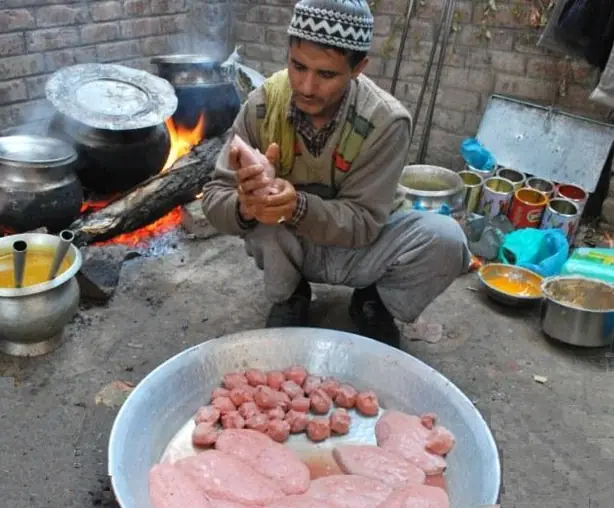 Foto von Wazwan Gushtaba (Kaschmirische Fleischklößchen in Joghurtsauce) – fertig angerichtet
