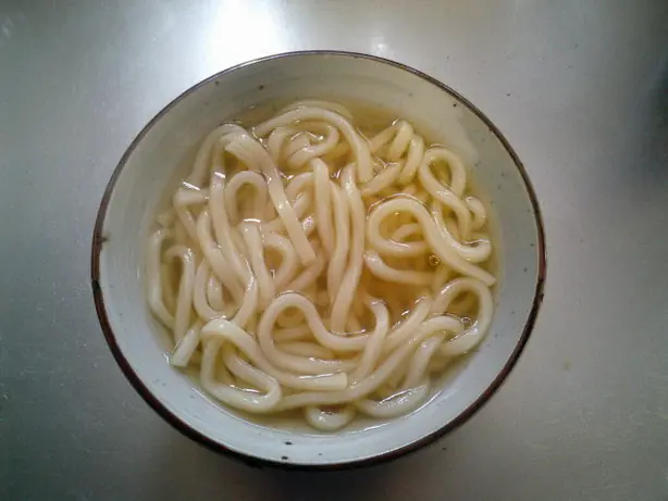 Foto von Kitsune Udon (Fuchs-Udon) – Der japanische Klassiker mit süßem Tofu – fertig angerichtet