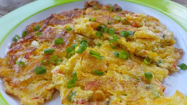 Foto von Tortang Kalabasa (Philippinische Kürbis-Puffer) – fertig angerichtet