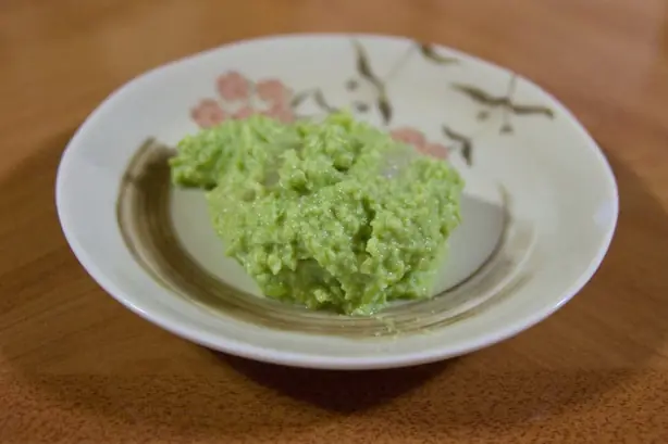 Foto von Zunda Mochi (Mochi mit süßer Edamame-Paste) – fertig angerichtet
